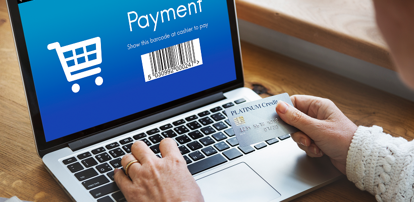 Online payment process for e-commerce using a payment gateway with a credit card.